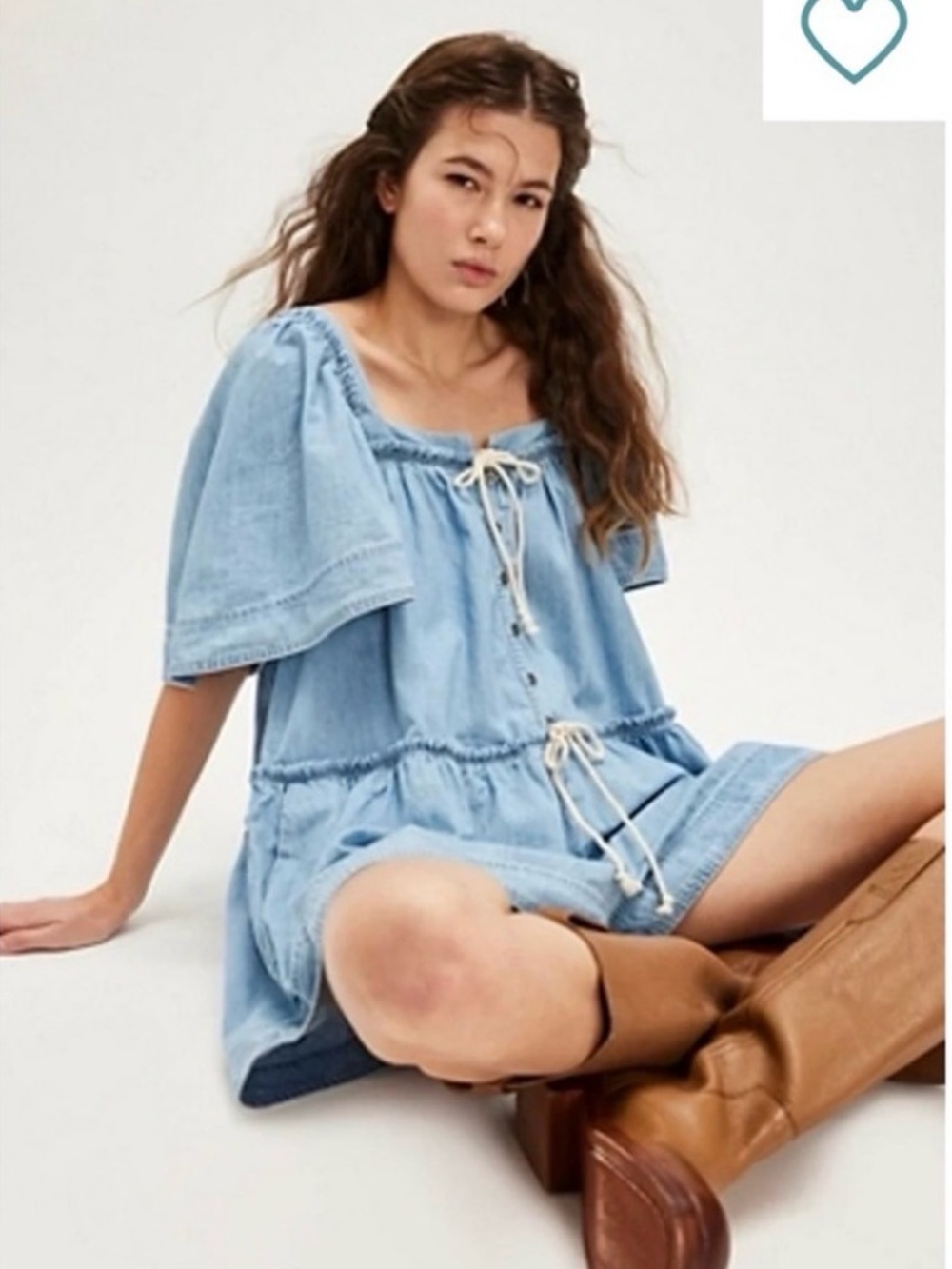 Free People County Line Denim Romper